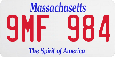 MA license plate 9MF984