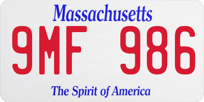 MA license plate 9MF986