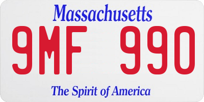 MA license plate 9MF990