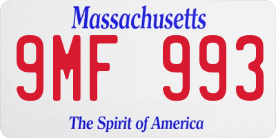 MA license plate 9MF993