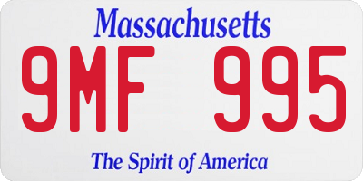MA license plate 9MF995