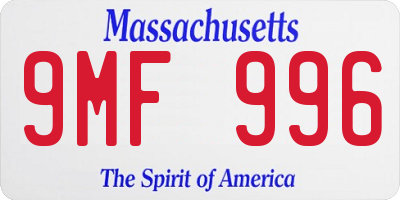 MA license plate 9MF996