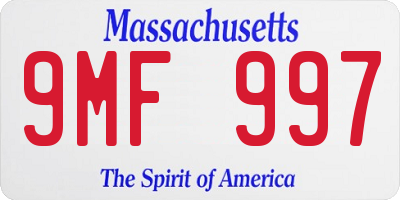MA license plate 9MF997