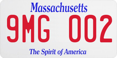 MA license plate 9MG002