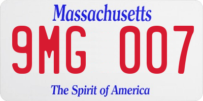 MA license plate 9MG007