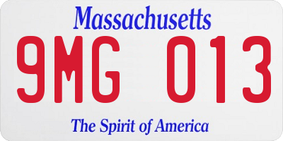 MA license plate 9MG013