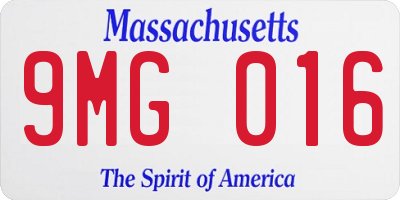 MA license plate 9MG016
