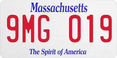 MA license plate 9MG019