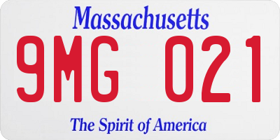 MA license plate 9MG021