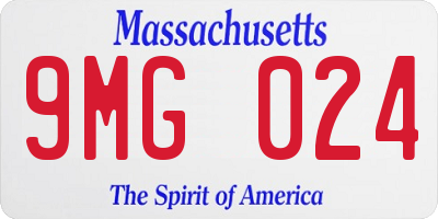 MA license plate 9MG024