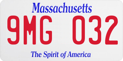 MA license plate 9MG032