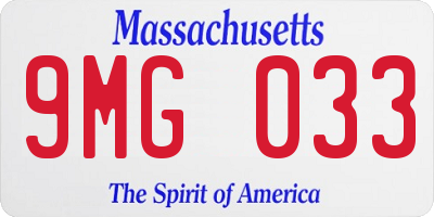 MA license plate 9MG033