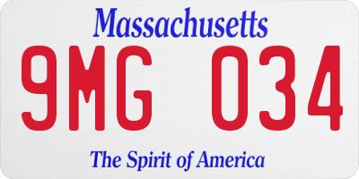 MA license plate 9MG034