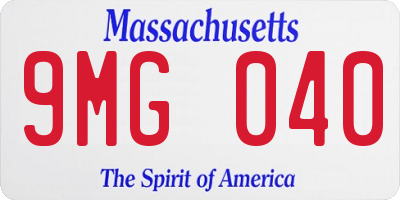 MA license plate 9MG040