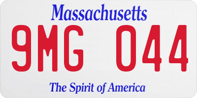 MA license plate 9MG044
