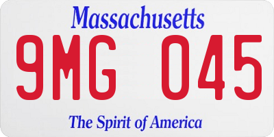 MA license plate 9MG045