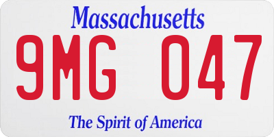 MA license plate 9MG047
