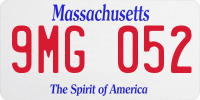 MA license plate 9MG052