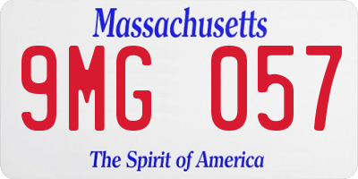 MA license plate 9MG057