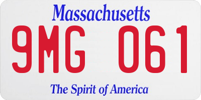 MA license plate 9MG061