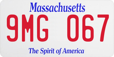 MA license plate 9MG067