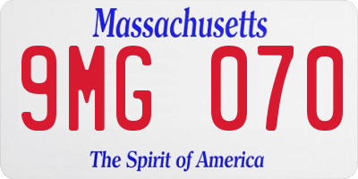 MA license plate 9MG070