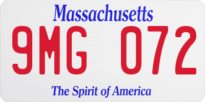 MA license plate 9MG072
