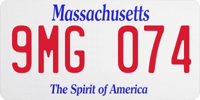 MA license plate 9MG074
