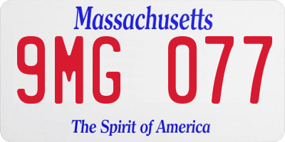 MA license plate 9MG077