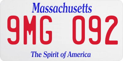 MA license plate 9MG092