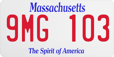 MA license plate 9MG103