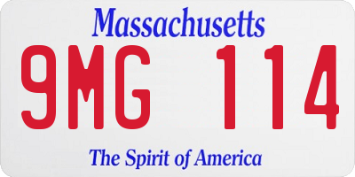 MA license plate 9MG114