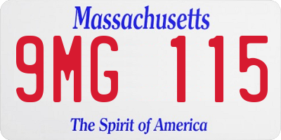 MA license plate 9MG115