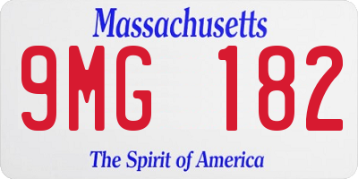 MA license plate 9MG182