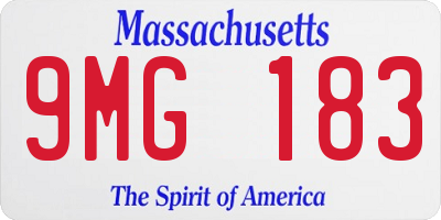 MA license plate 9MG183