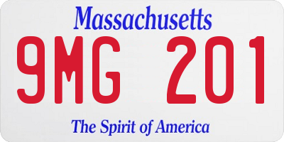 MA license plate 9MG201