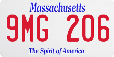 MA license plate 9MG206