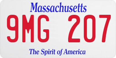 MA license plate 9MG207