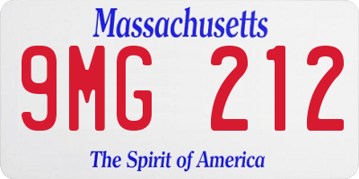 MA license plate 9MG212