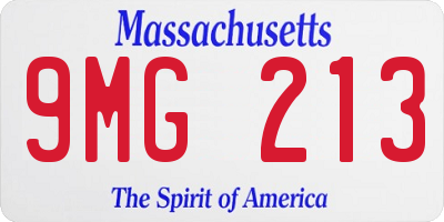 MA license plate 9MG213