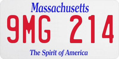 MA license plate 9MG214