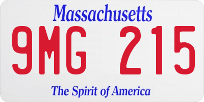 MA license plate 9MG215