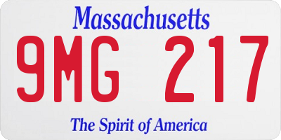 MA license plate 9MG217