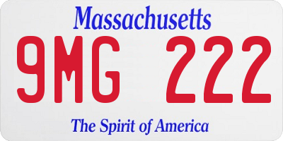 MA license plate 9MG222