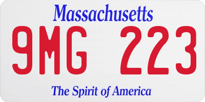 MA license plate 9MG223