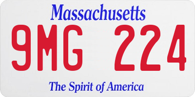 MA license plate 9MG224