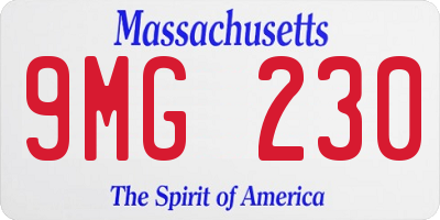 MA license plate 9MG230