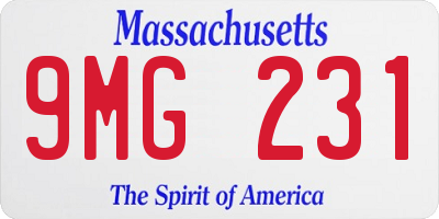 MA license plate 9MG231