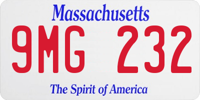 MA license plate 9MG232
