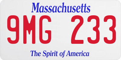 MA license plate 9MG233